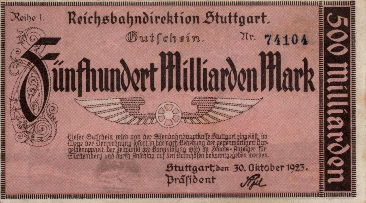 Front of Germany pS1378: 500000000000 Mark from 1923