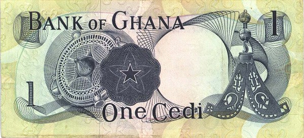 Back of Ghana p10c: 1 Cedi from 1970