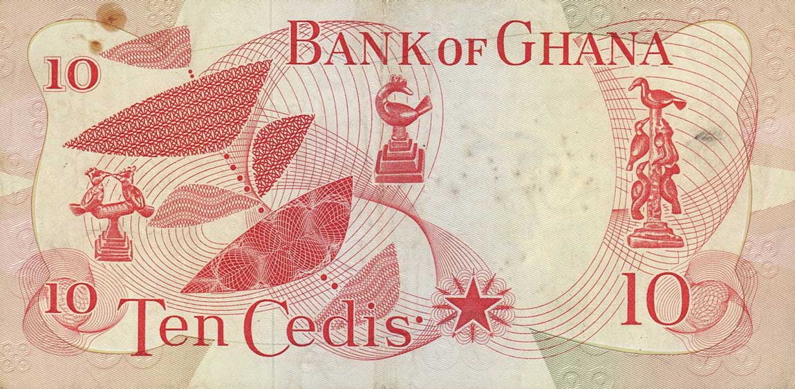 Back of Ghana p12c: 10 Cedis from 1970