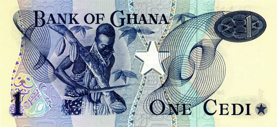 Back of Ghana p13b: 1 Cedi from 1975