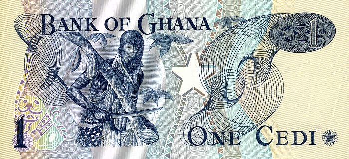 Back of Ghana p13c: 1 Cedi from 1976