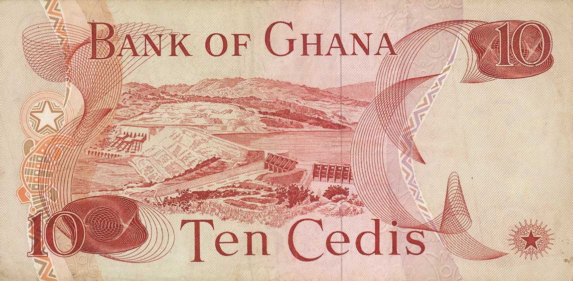 Back of Ghana p16c: 10 Cedis from 1975