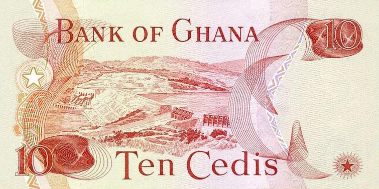 Back of Ghana p16f: 10 Cedis from 1978