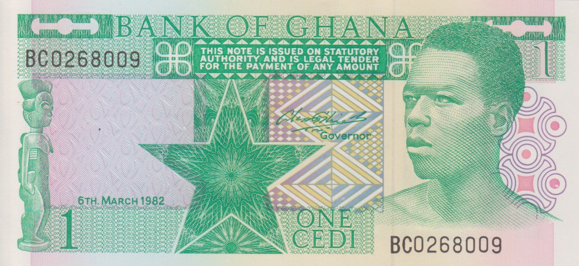 Front of Ghana p17b: 1 Cedi from 1982
