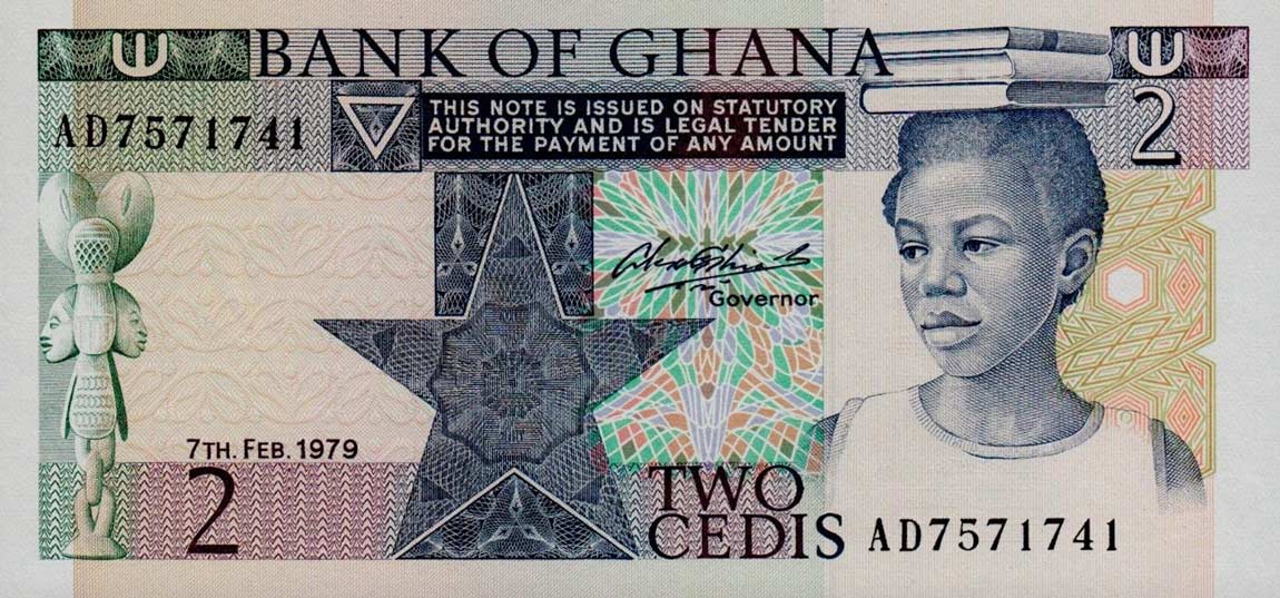 Front of Ghana p18a: 2 Cedis from 1979