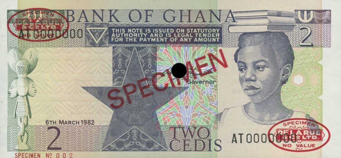Front of Ghana p18s: 2 Cedis from 1979