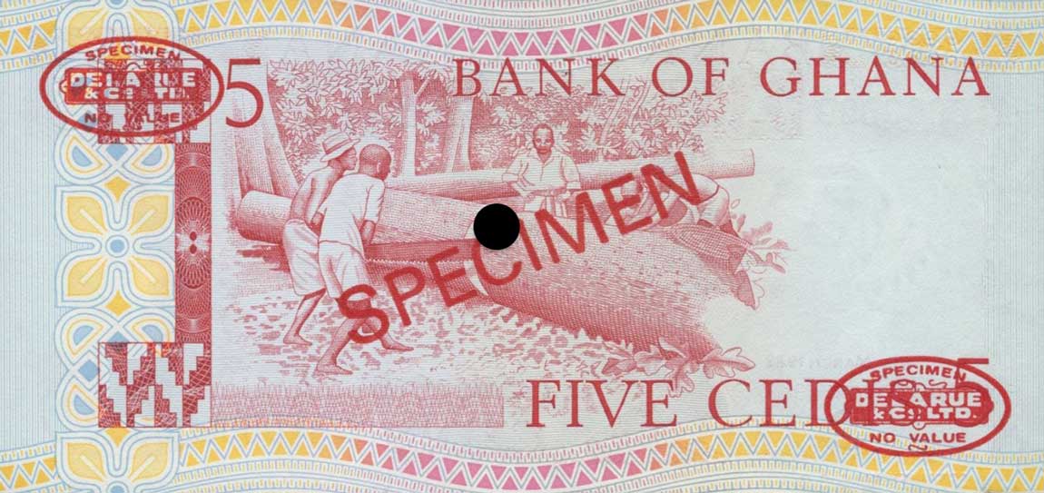 Back of Ghana p19s: 5 Cedis from 1979