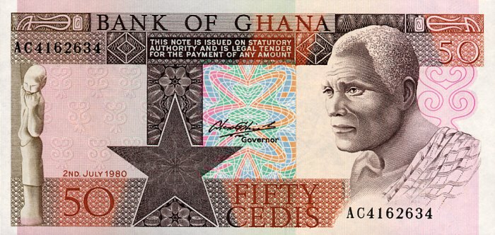 Front of Ghana p22b: 50 Cedis from 1980