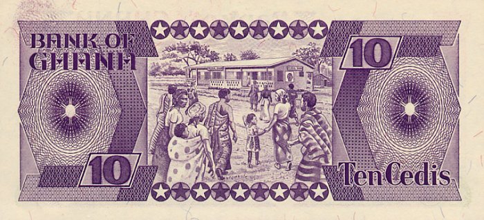 Back of Ghana p23a: 10 Cedis from 1984