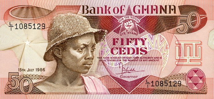 Front of Ghana p25a: 50 Cedis from 1983