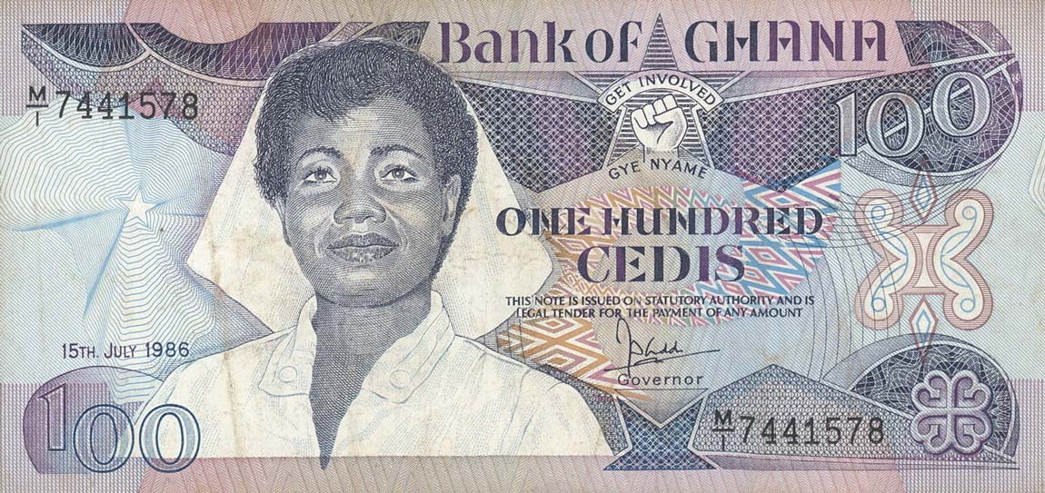 Front of Ghana p26a: 100 Cedis from 1983