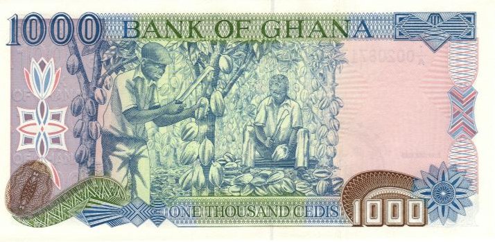 Back of Ghana p29b: 1000 Cedis from 1993