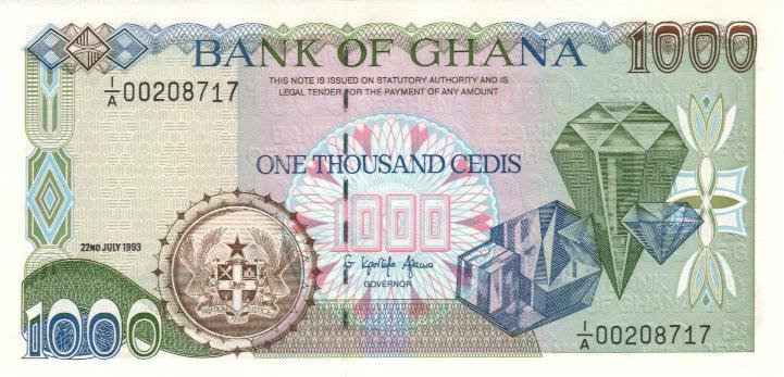 Front of Ghana p29b: 1000 Cedis from 1993