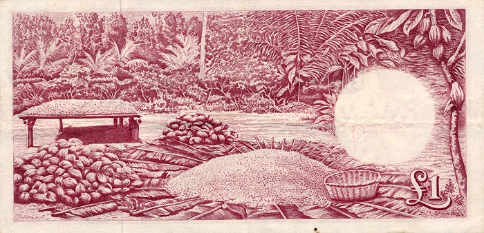 Back of Ghana p2d: 1 Pound from 1962