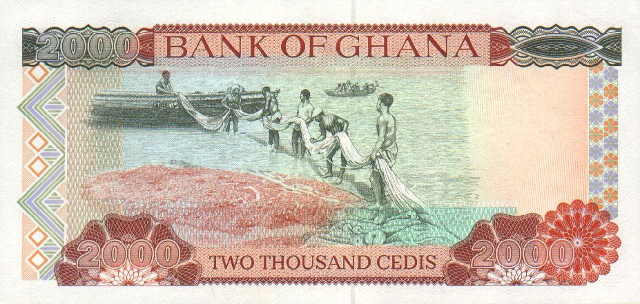 Back of Ghana p30a: 2000 Cedis from 1994