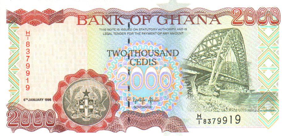 Front of Ghana p30a: 2000 Cedis from 1994