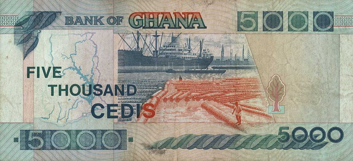 Back of Ghana p31b: 5000 Cedis from 1995