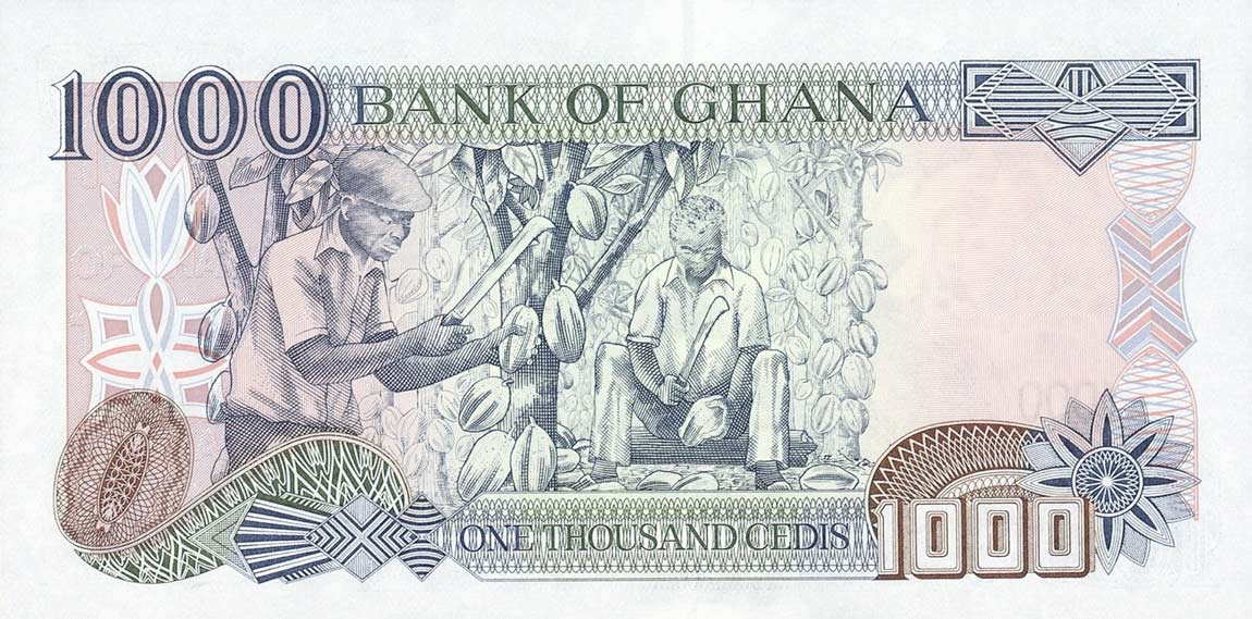 Back of Ghana p32h: 1000 Cedis from 2002