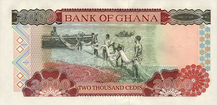 Back of Ghana p33a: 2000 Cedis from 1996