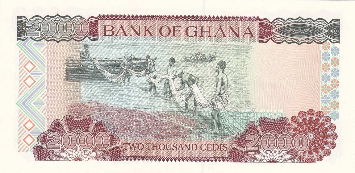 Back of Ghana p33c: 2000 Cedis from 1998