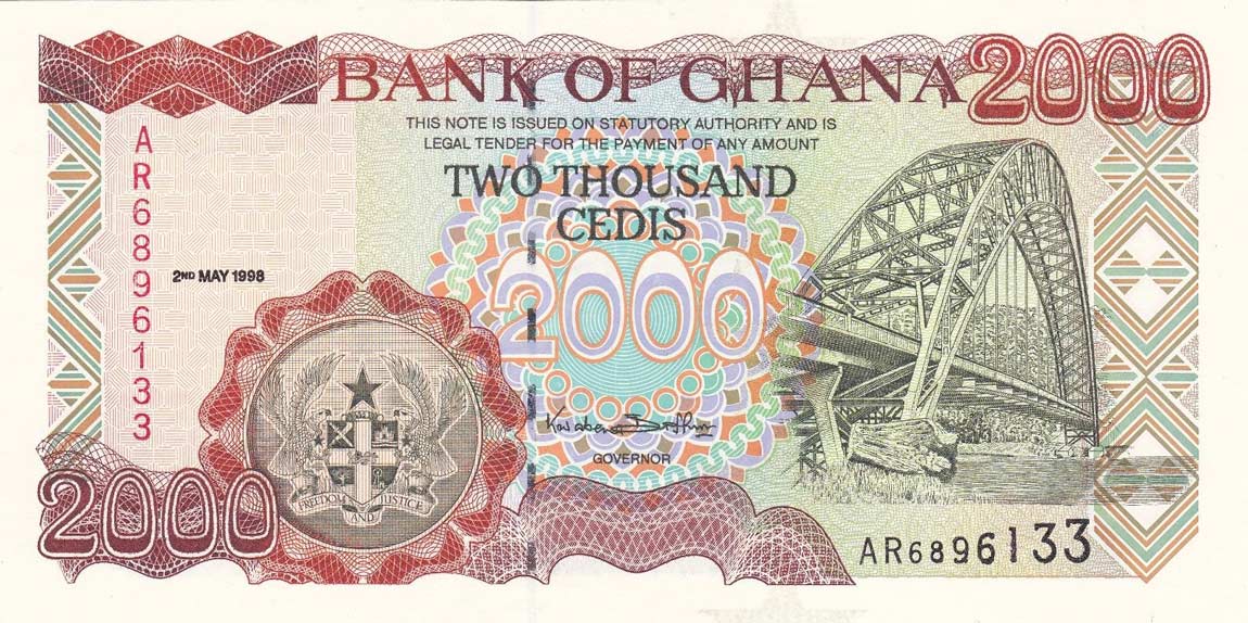 Front of Ghana p33c: 2000 Cedis from 1998