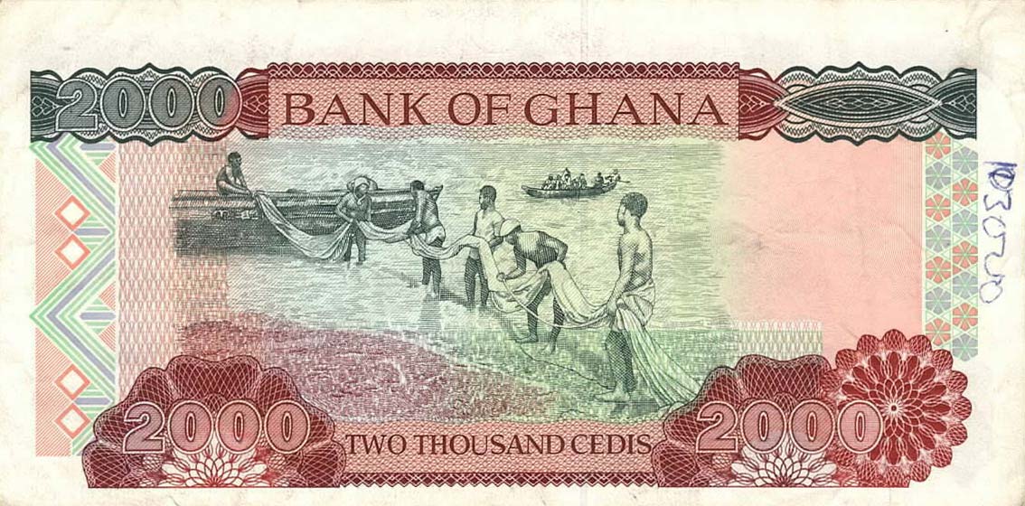 Back of Ghana p33f2: 2000 Cedis from 2001