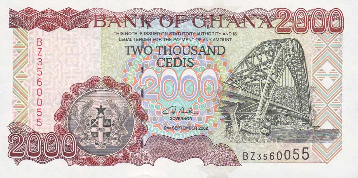 Front of Ghana p33g: 2000 Cedis from 2002