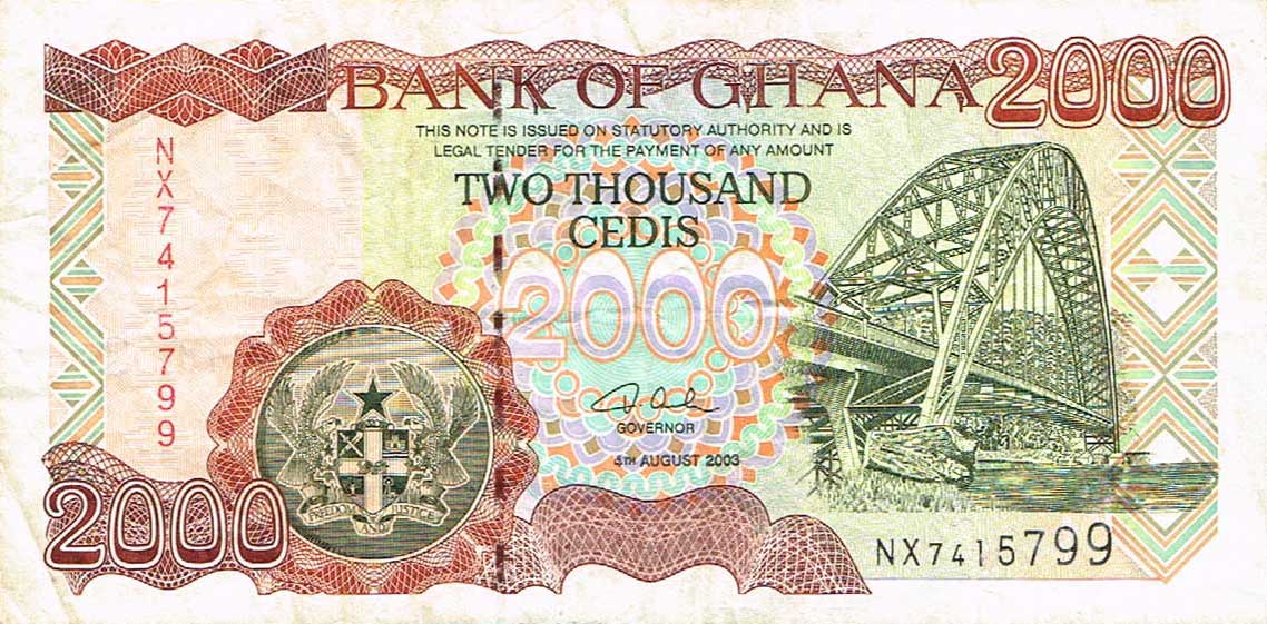 Front of Ghana p33h: 2000 Cedis from 2003