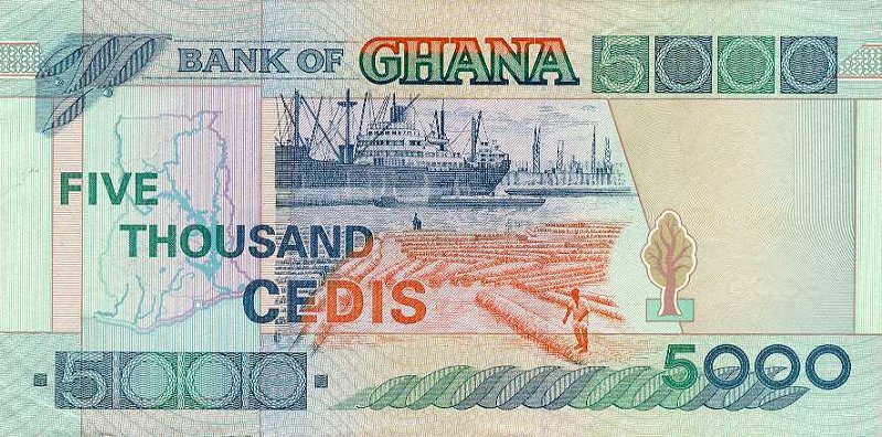 Back of Ghana p34a: 5000 Cedis from 1996