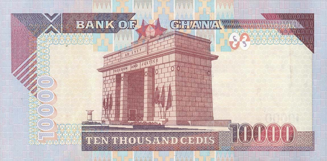 Back of Ghana p35c: 10000 Cedis from 2006