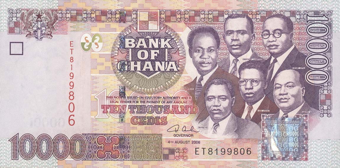 Front of Ghana p35c: 10000 Cedis from 2006