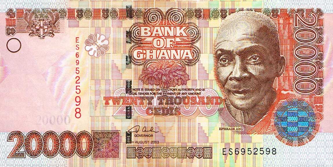 Front of Ghana p36b: 20000 Cedis from 2003