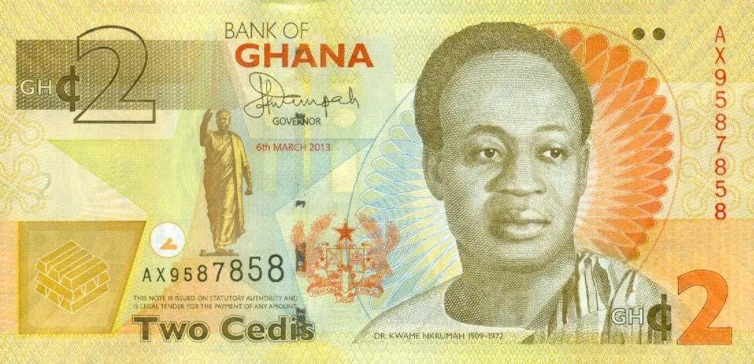 Front of Ghana p37Ab: 2 Cedis from 2013