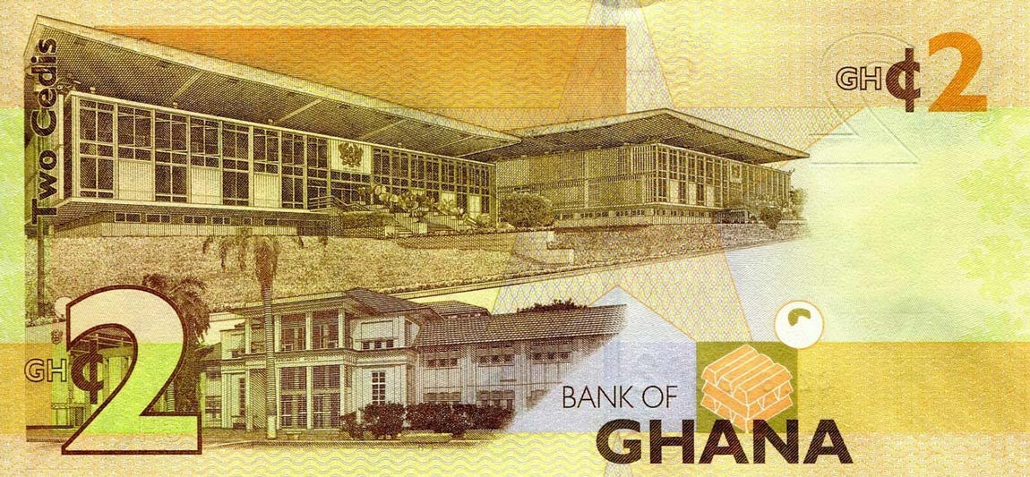 Back of Ghana p37Ae: 2 Cedis from 2017