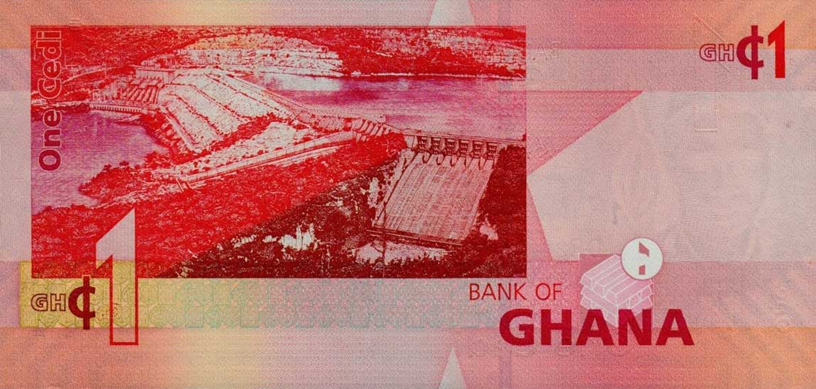 Back of Ghana p37b: 1 Cedi from 2010