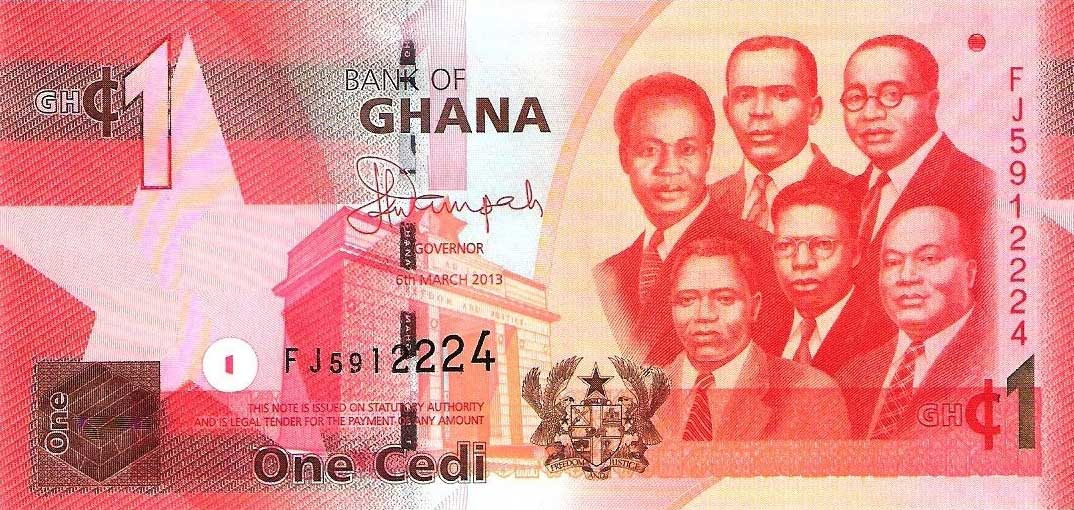 Front of Ghana p37d: 1 Cedi from 2013