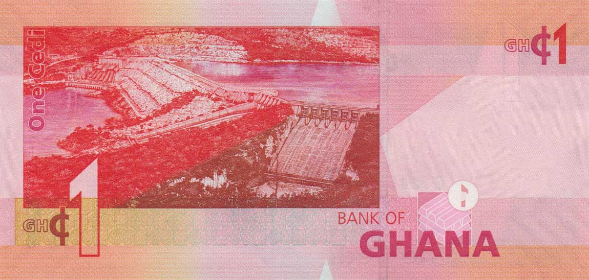 Back of Ghana p37f: 1 Cedi from 2015