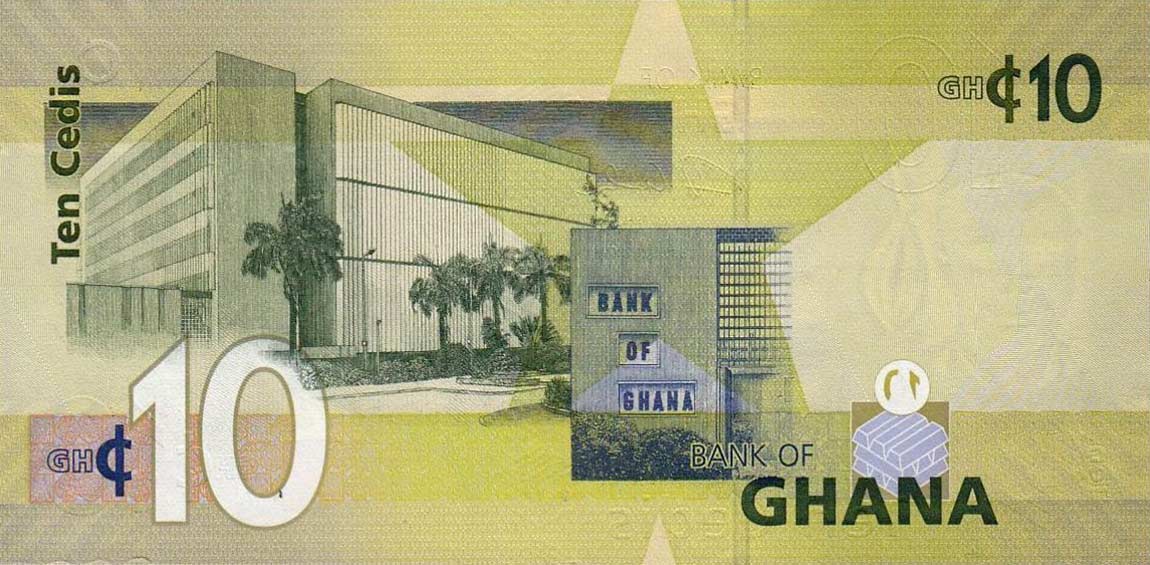 Back of Ghana p39a: 10 Cedis from 2007