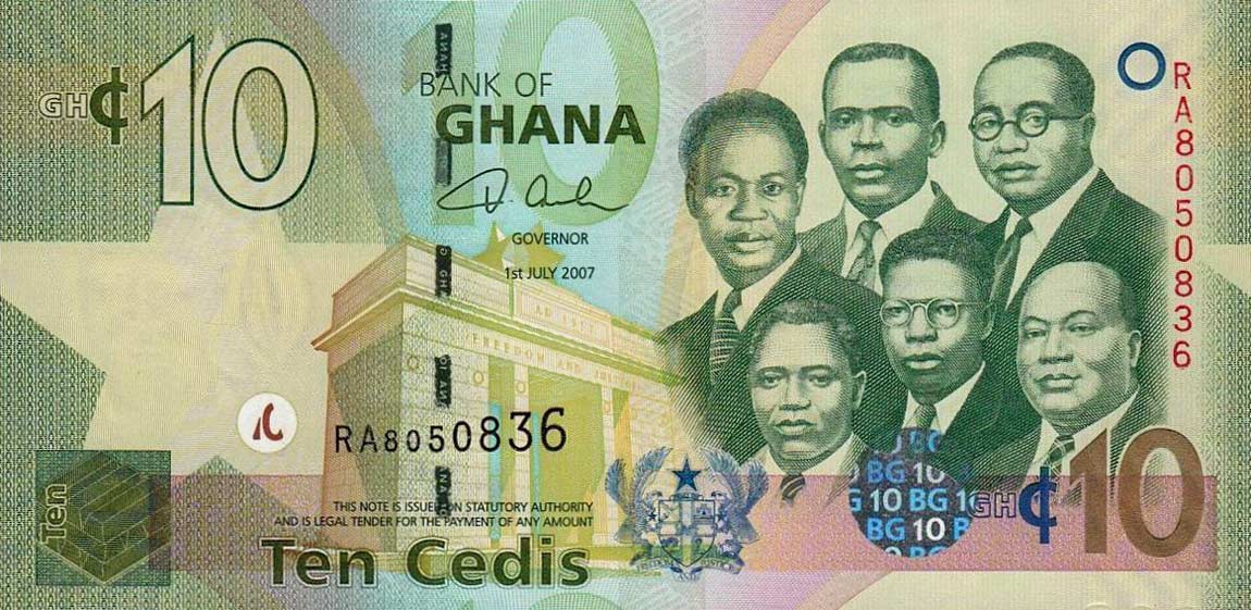 Front of Ghana p39a: 10 Cedis from 2007