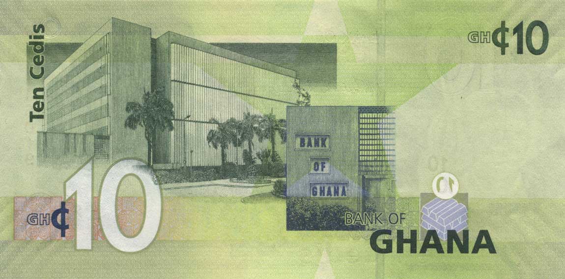 Back of Ghana p39b: 10 Cedis from 2010