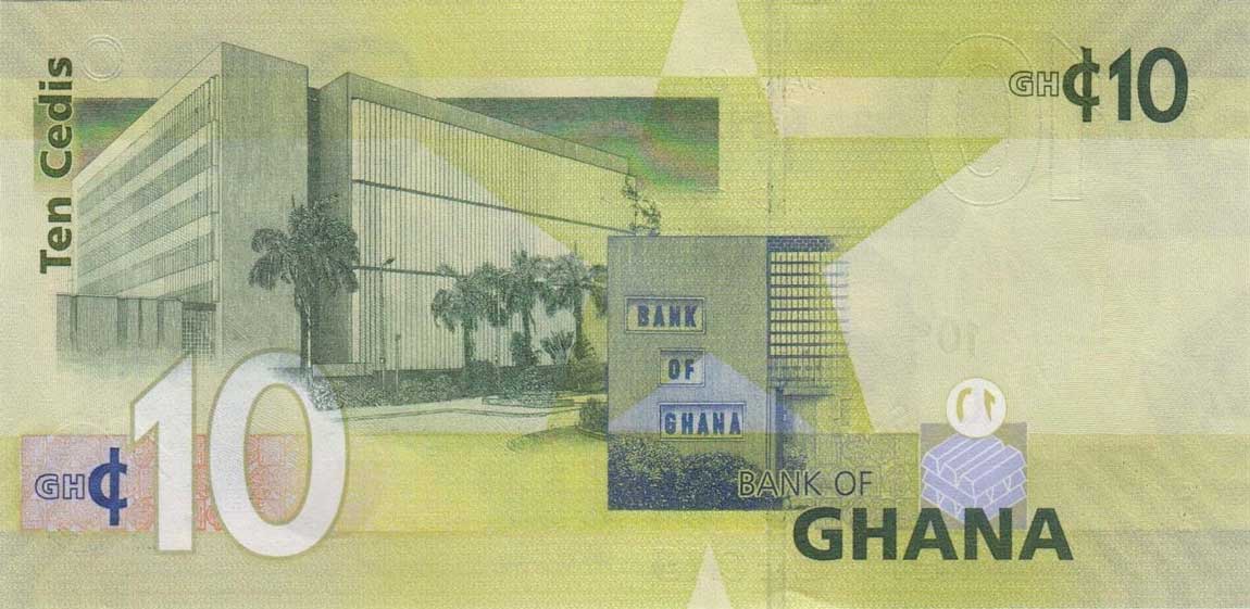 Back of Ghana p39d: 10 Cedis from 2013