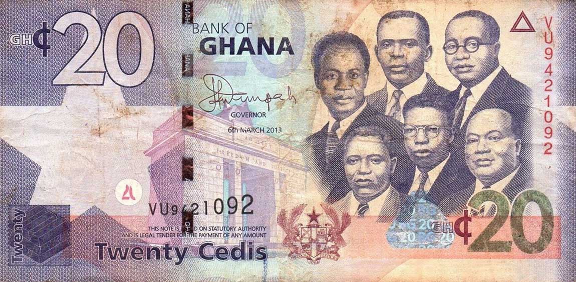 Front of Ghana p40d: 20 Cedis from 2013
