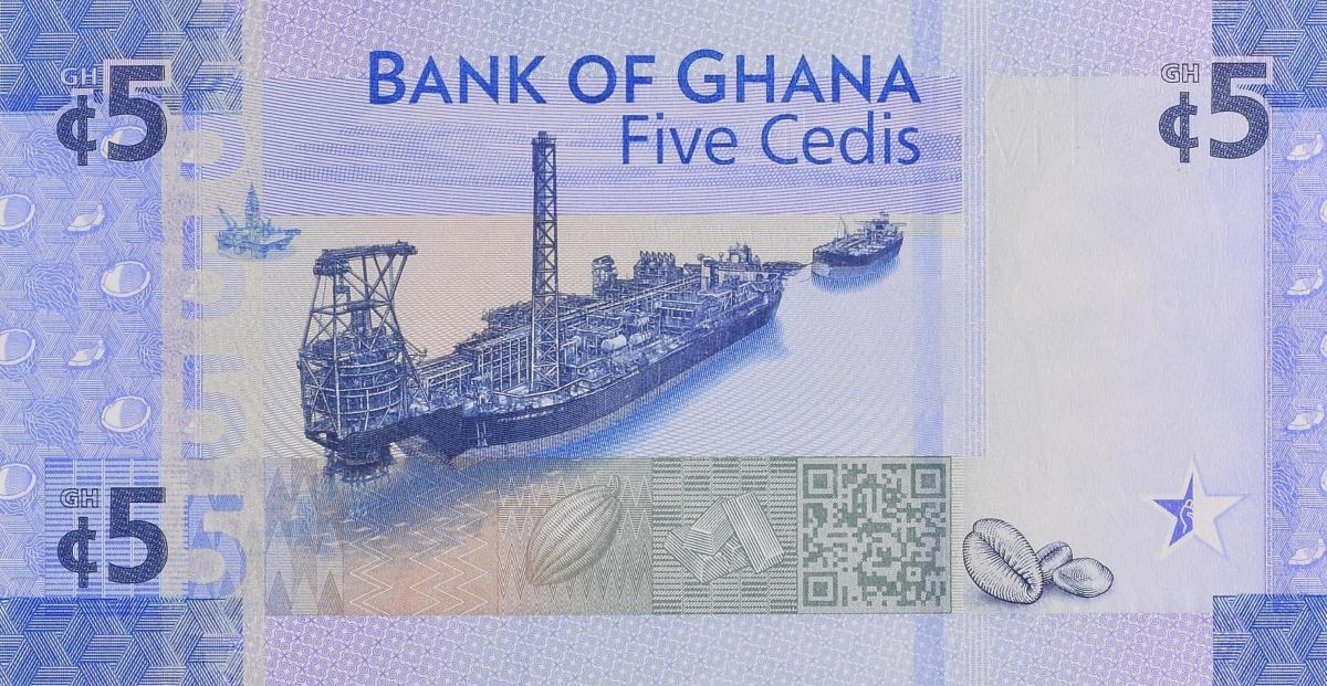 Back of Ghana p43: 5 Cedis from 2017