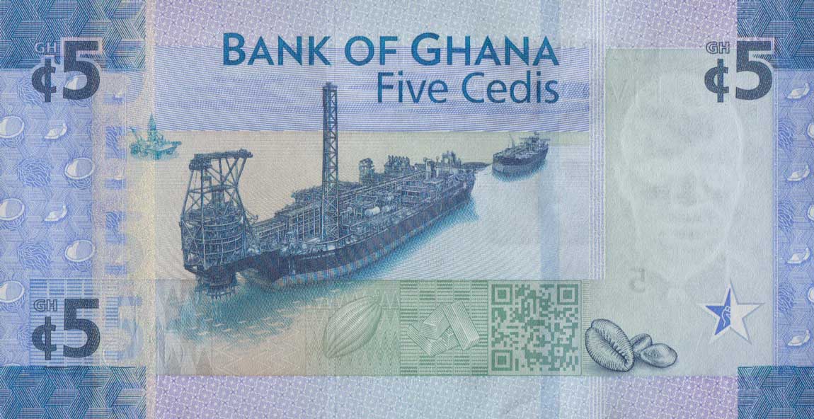 Back of Ghana p44: 5 Cedis from 2017