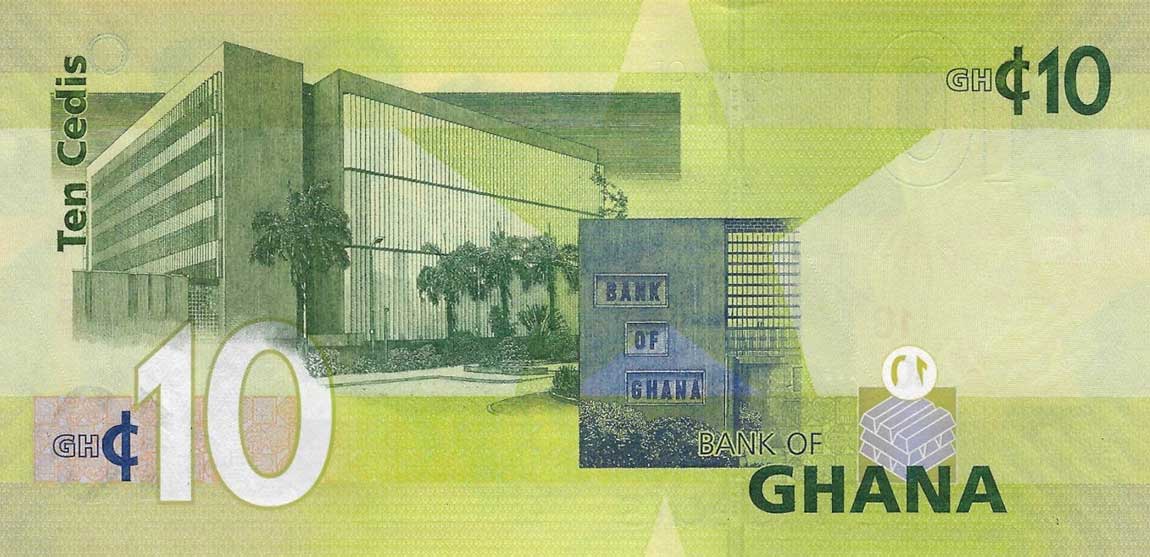 Back of Ghana p39g: 10 Cedis from 2017