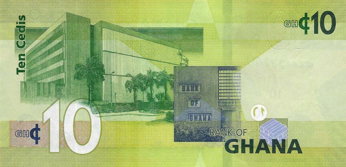 Back of Ghana p47: 10 Cedis from 2019