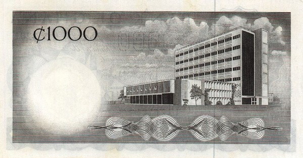 Back of Ghana p9Aa: 1000 Cedis from 1965