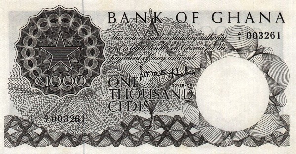 Front of Ghana p9Aa: 1000 Cedis from 1965