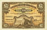 p13 from Gibraltar: 5 Pounds from 1927
