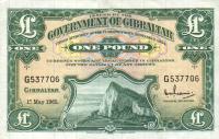 p18a from Gibraltar: 1 Pound from 1958